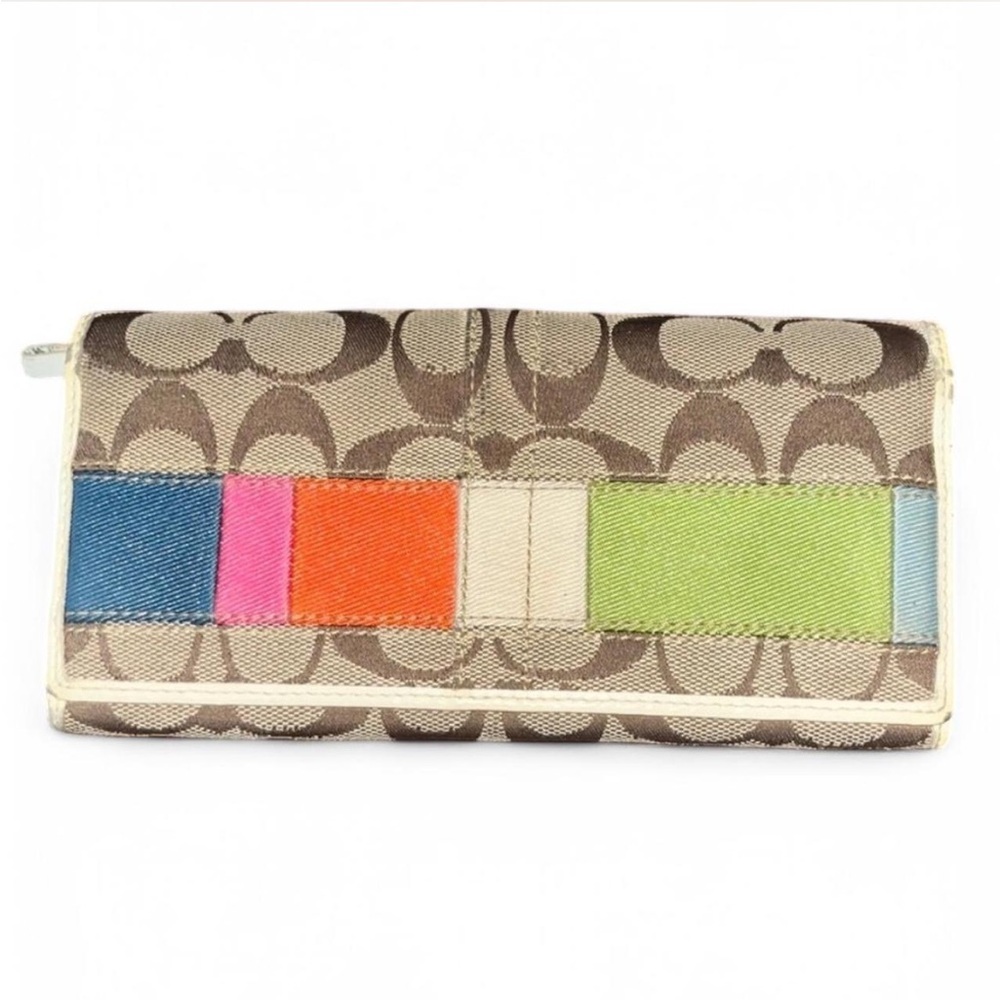 Preloved Khaki/Mulitcolored Coach Wallet